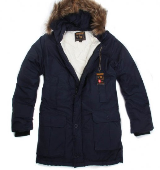 Giù Parka Woolrich Artico uomini Fur giacca Dark Blue